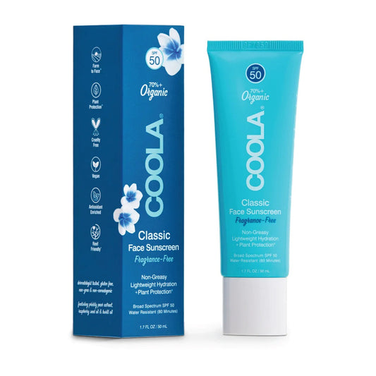 COOLA Classic Face Organic Sunscreen Lotion SPF 50 Fragrance Free