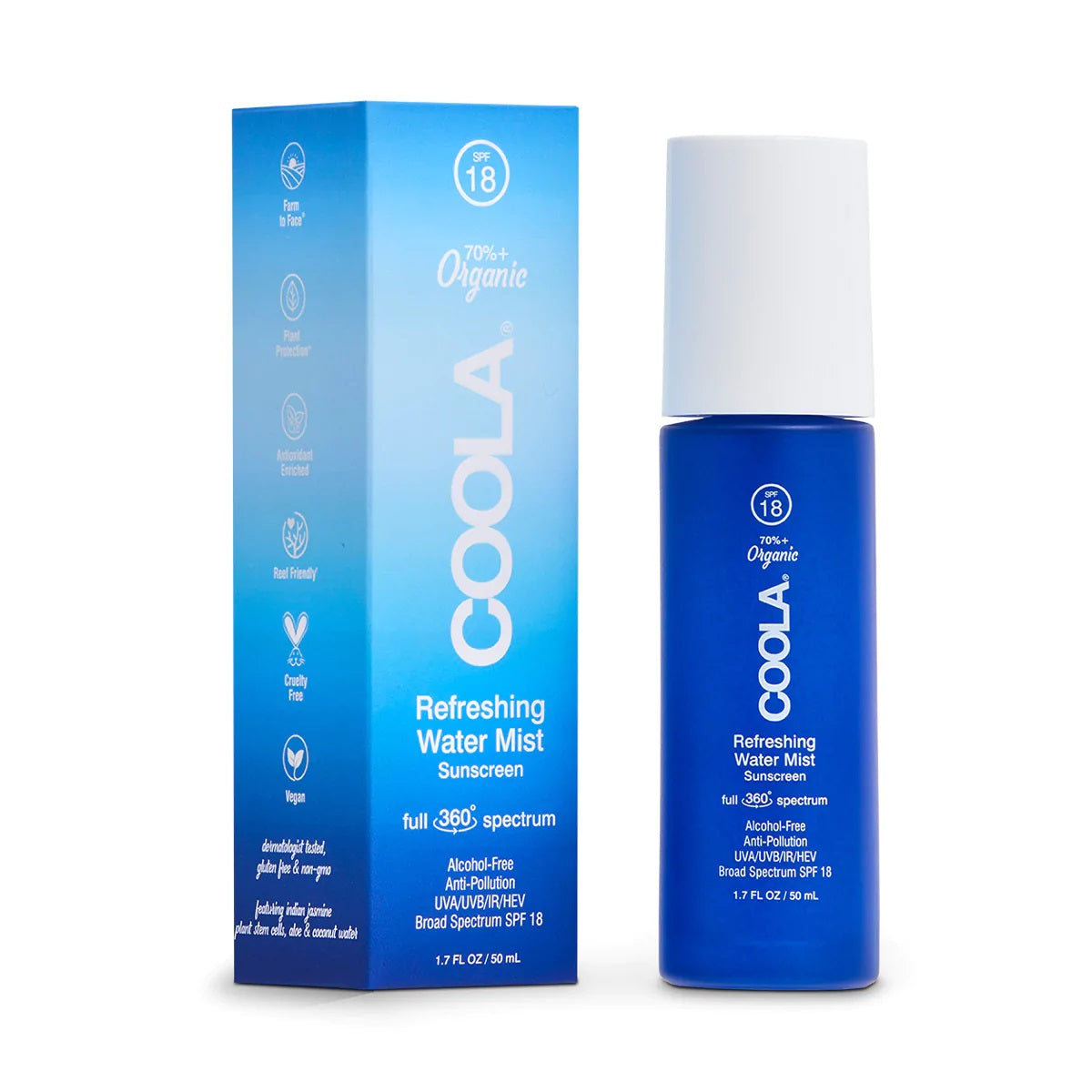 COOLA Refreshing Water Mist Organic Face Sunscreen SPF 18