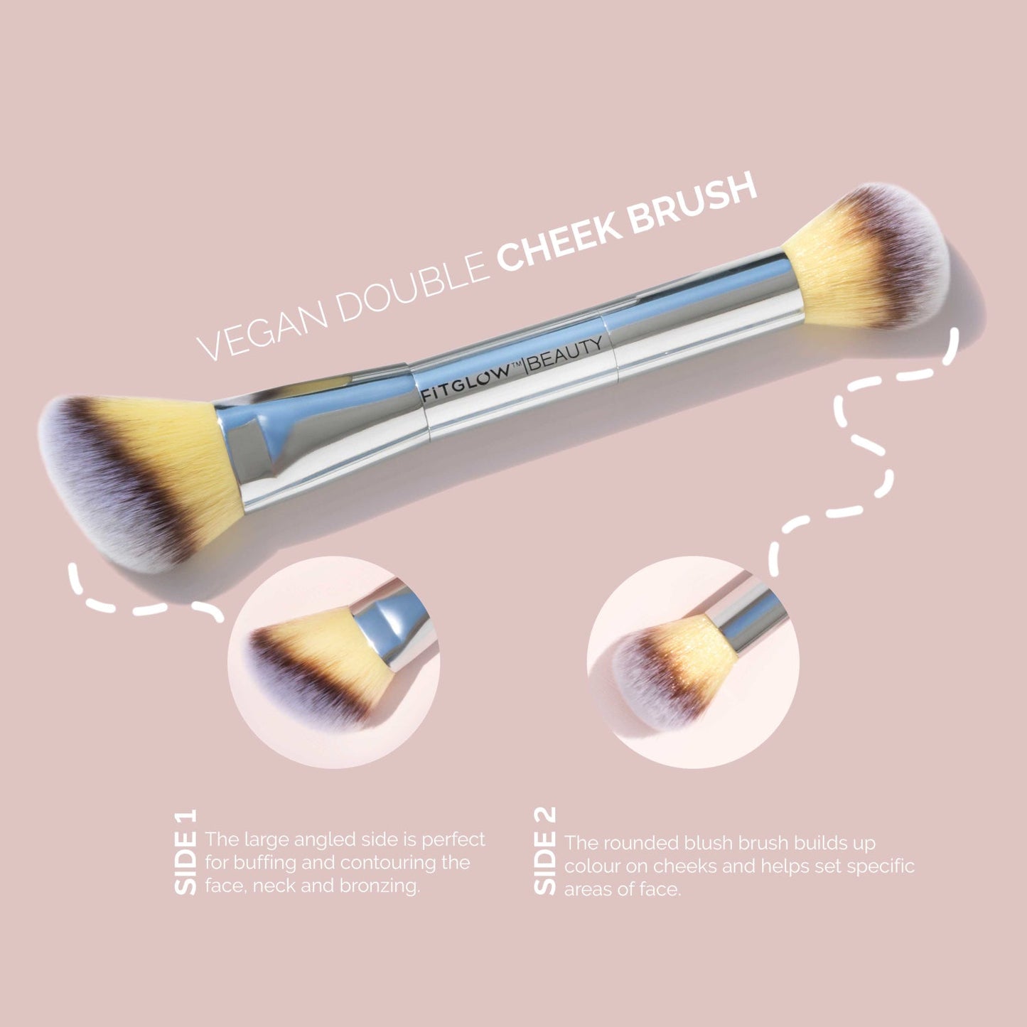 FITGLOW BEAUTY Teddy Double Cheek Brush