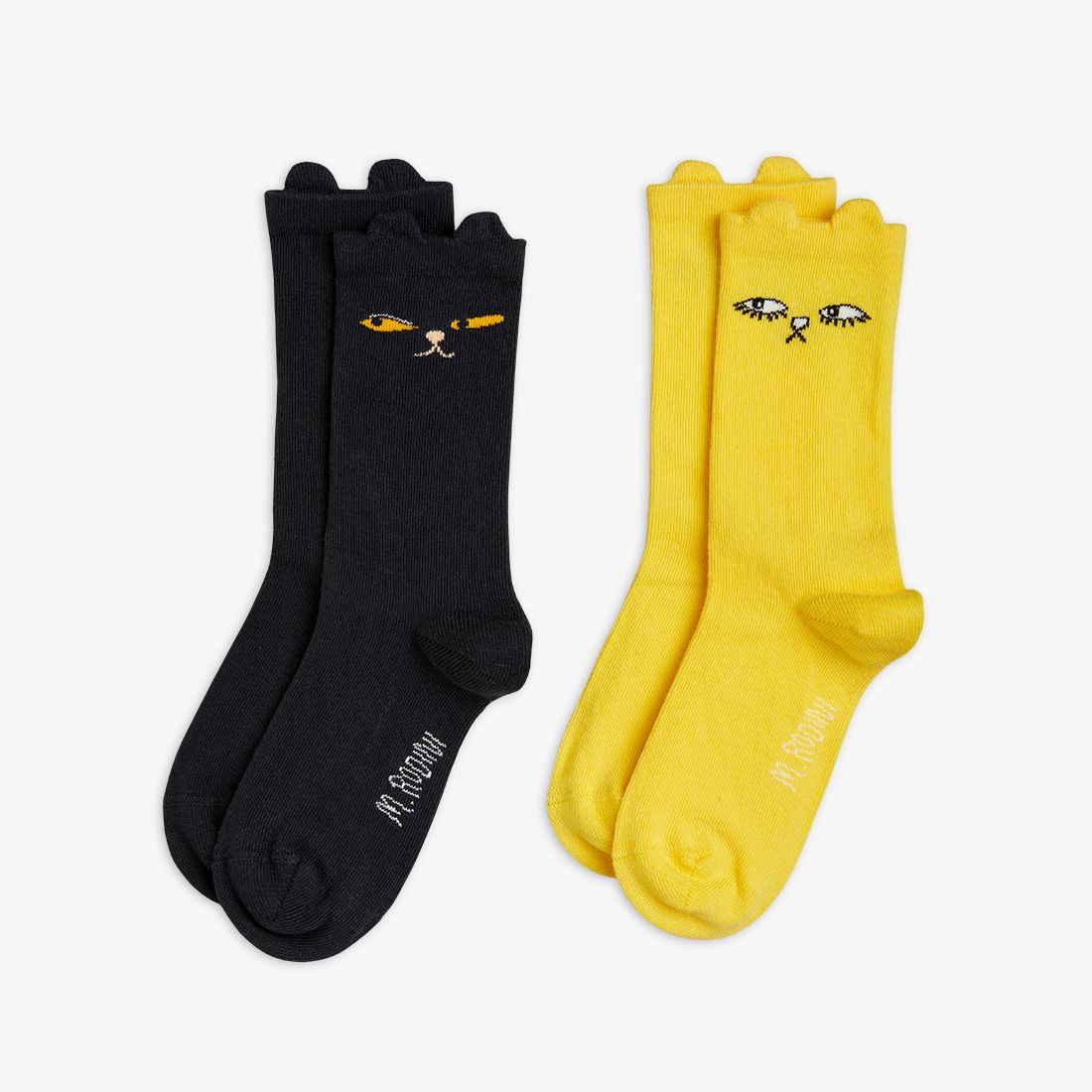 MINI RODINI 2-Pack Cats Ear Socks ALWAYS SHOW