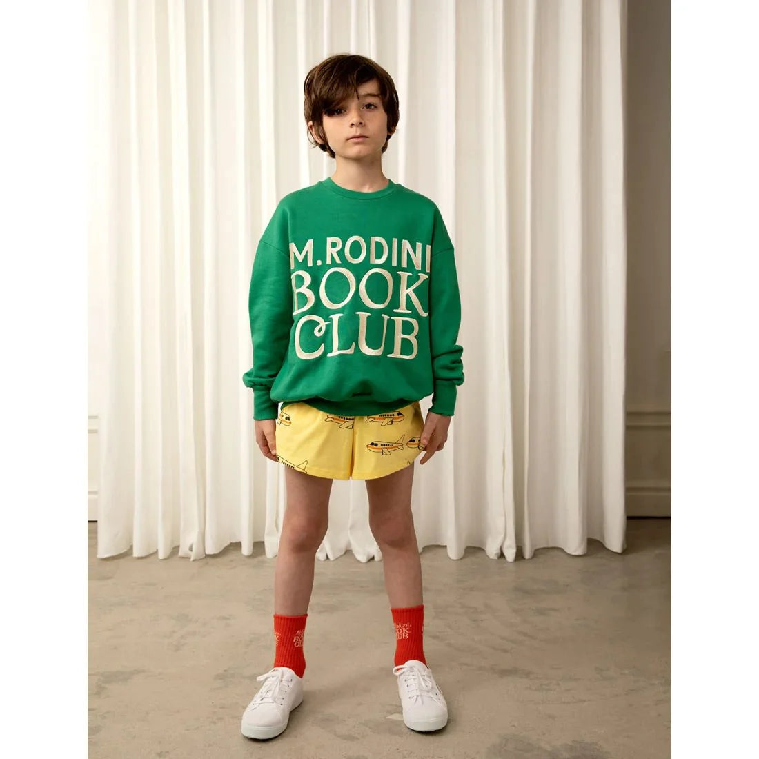 MINI RODINI Book Club Embroidered Sweatshirt Green ALWAYS SHOW