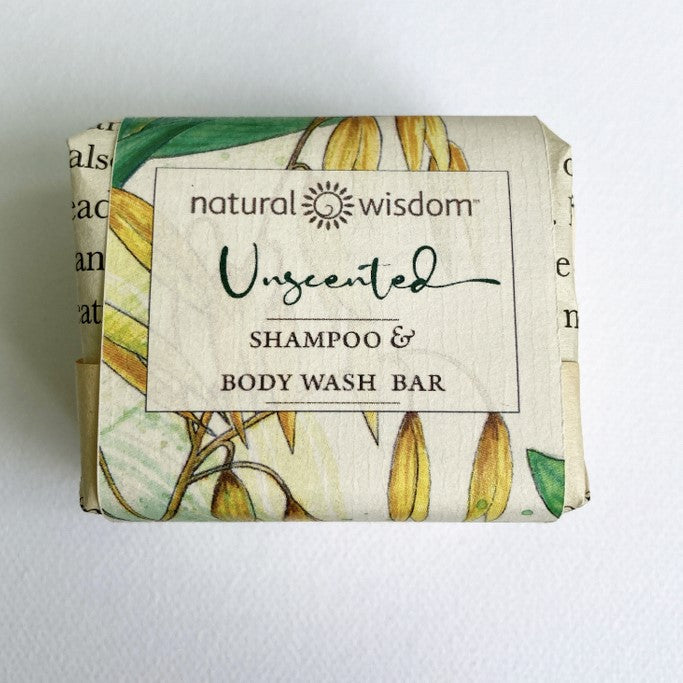 NATURAL WISDOM Unscented Oatcream Turmeric Shampoo Body Wash Bar 100