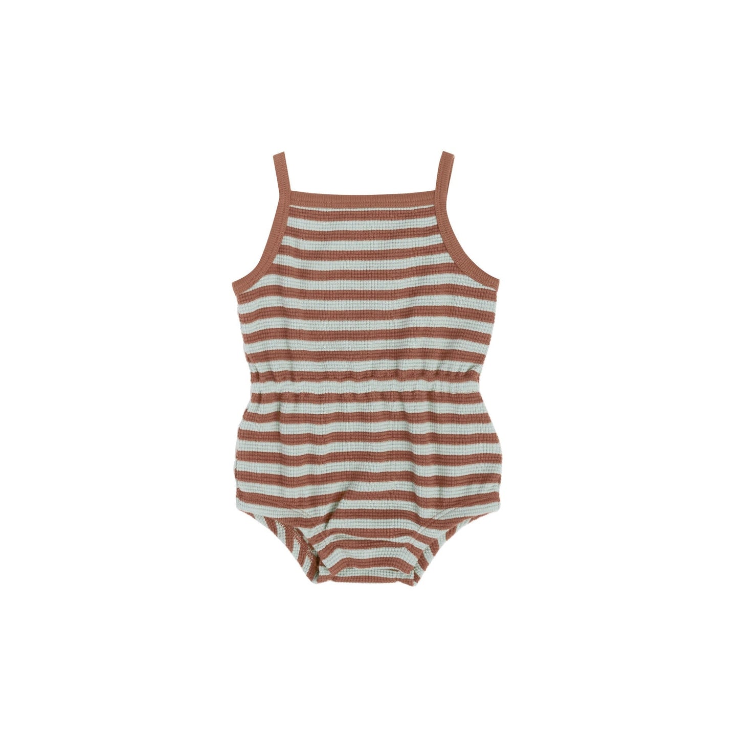 QUINCY MAE Waffle Cinch Romper Sienna Sky Stripe ALWAYS SHOW