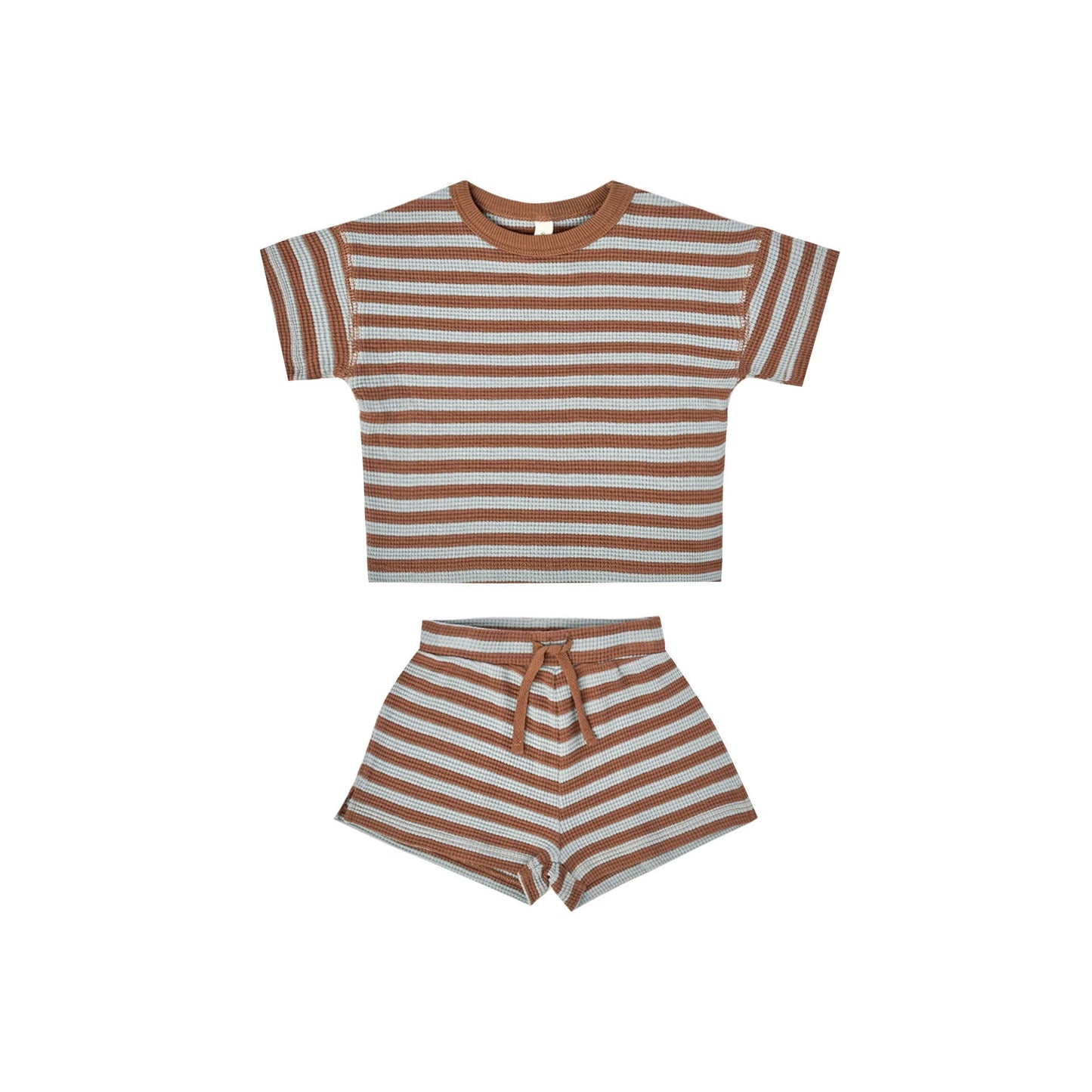 QUINCY MAE Waffle Short Set Sienna, Sky Stripe ALWAYS SHOW